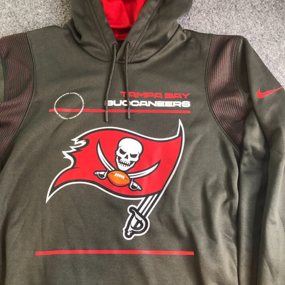 Nike Tampa Bay Buccaneers Hoodie Mens Medium Gray On Field NFL DriFit - Picture 4 of 12